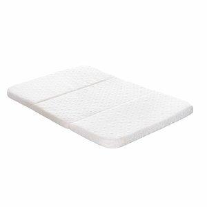 White Stock Your Home Pack and Play Mattress Trifold Portable Mini Crib Roll Up Mattress Pad with High Density Foam for Babies and Toddlers